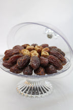صينية أكريليك صغيرة – تمر المجهول والصقعي (الصقعي 130 جرام، المجهول 500 جرام)